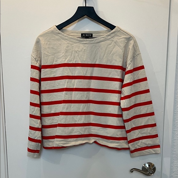 J. Crew Mariner jersey relaxed boatneck T shirt in stripe Size M - Picture 2 of 4